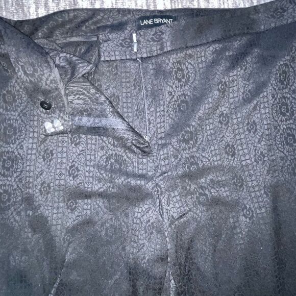 Lane Bryant Women’s Size 16 Lace Print Dress Pants Black Straight Leg Stretch‎ - Picture 2 of 9